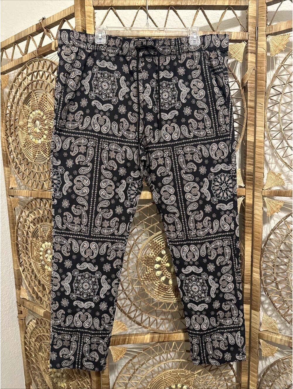 Pacsun Men’s XL Slim Black And Brown Paisley Pants
